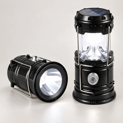 Farol LED solar extensible en forma de lámpara y linterna
