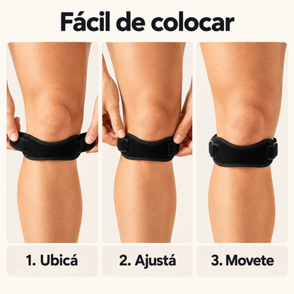 Instrucciones para colocar y ajustar la correa rotuliana