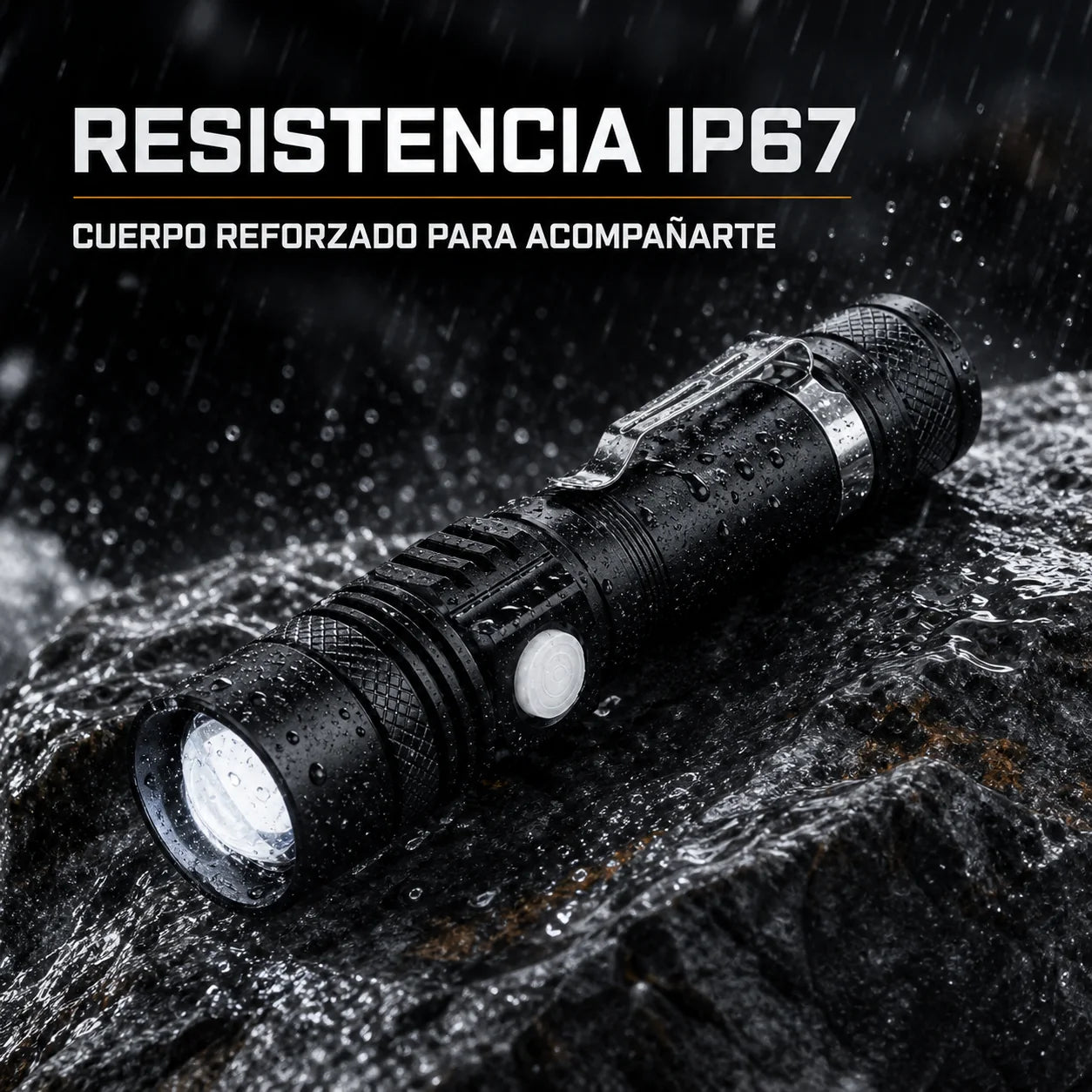 Linterna táctica de cuerpo reforzado con resistencia IP67