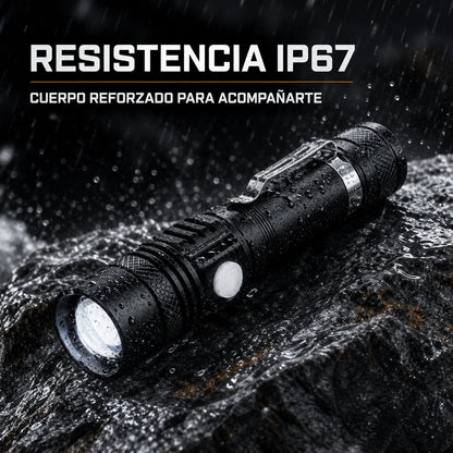 Linterna táctica de cuerpo reforzado con resistencia IP67