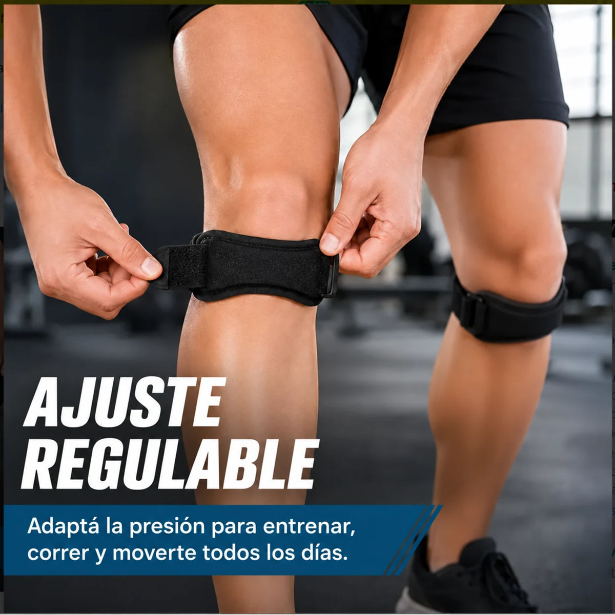 Correa rotuliana negra con ajuste regulable