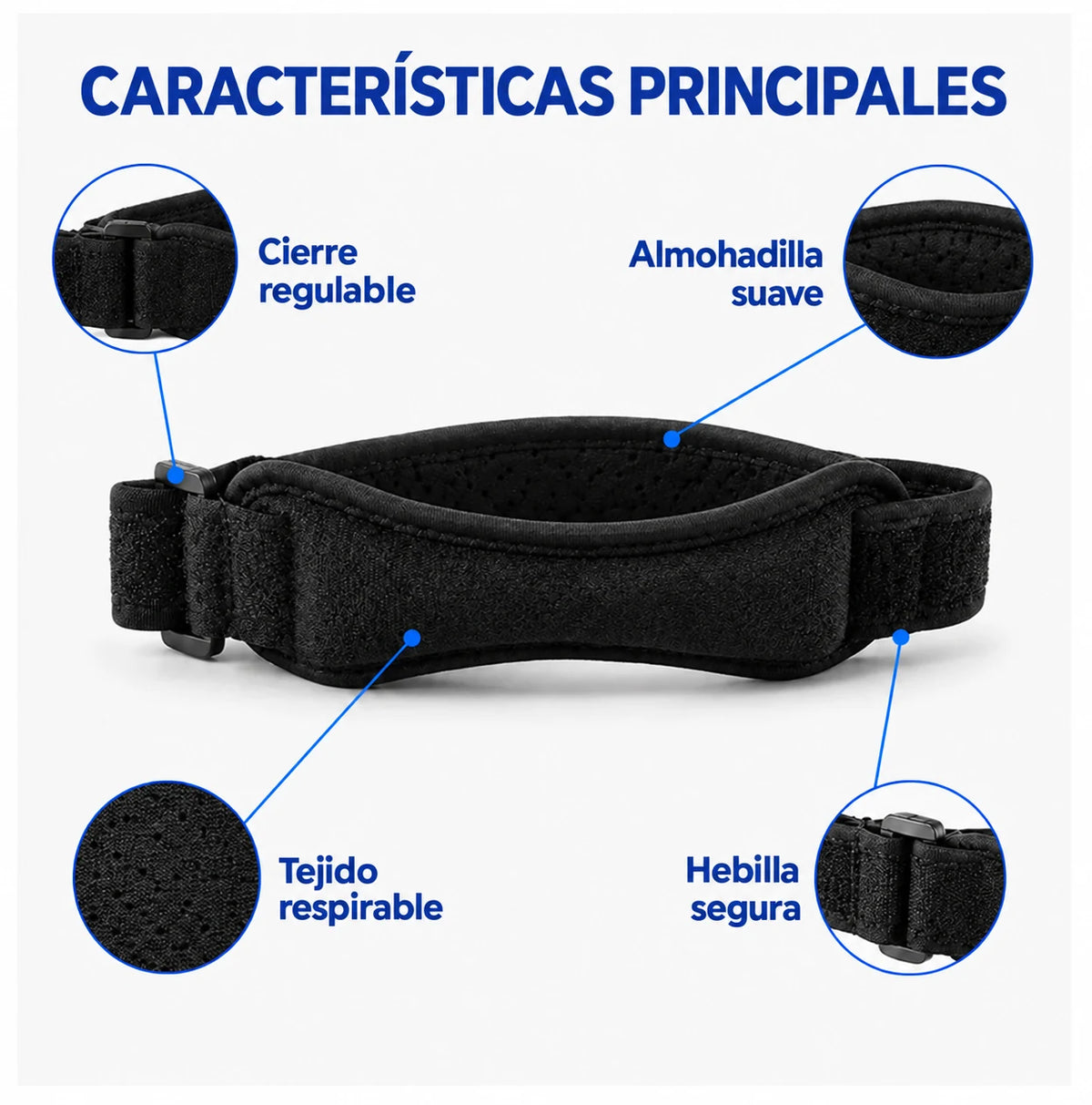 Características principales de la correa rotuliana ajustable