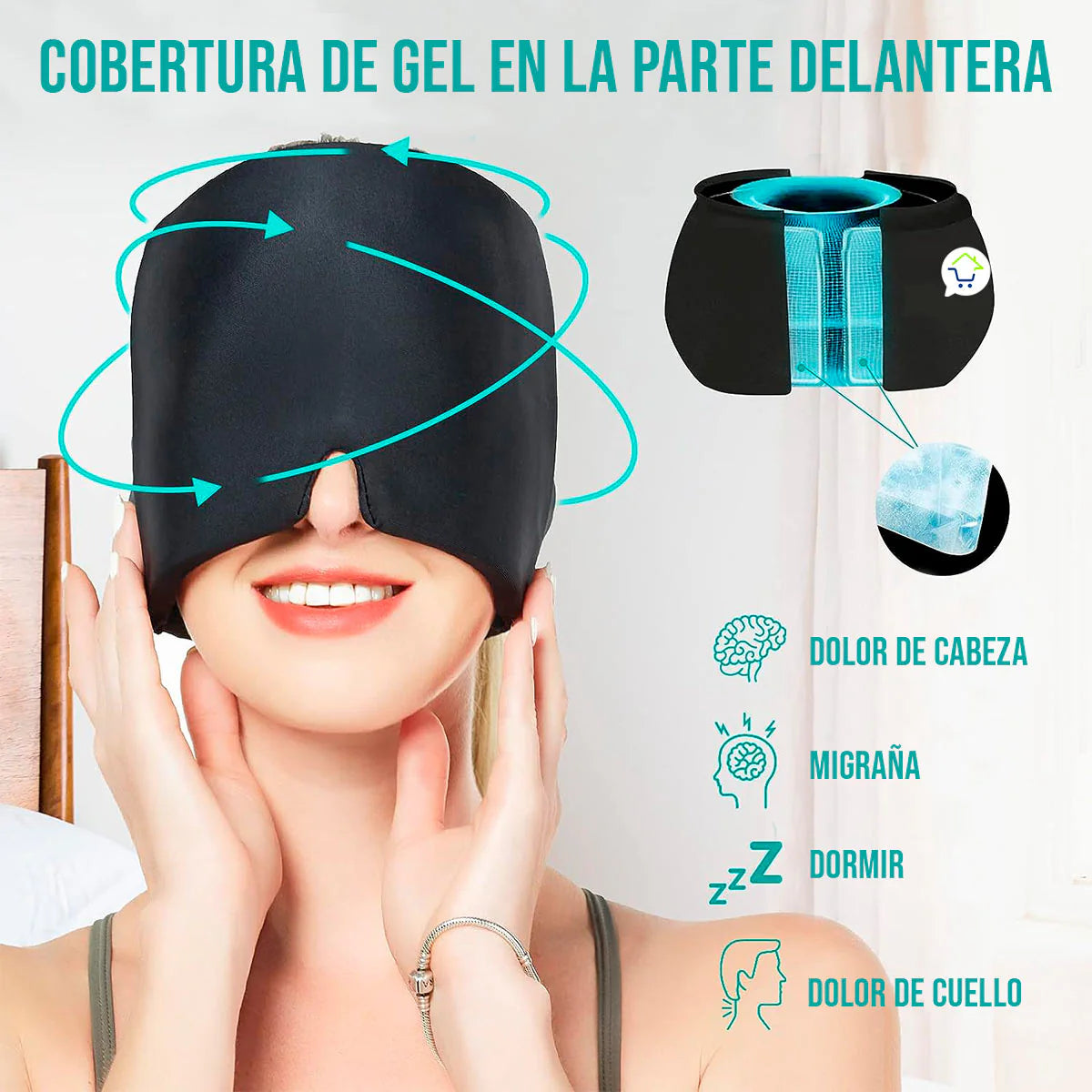 Gorro Mascara De Gel Frío Anti Migraña