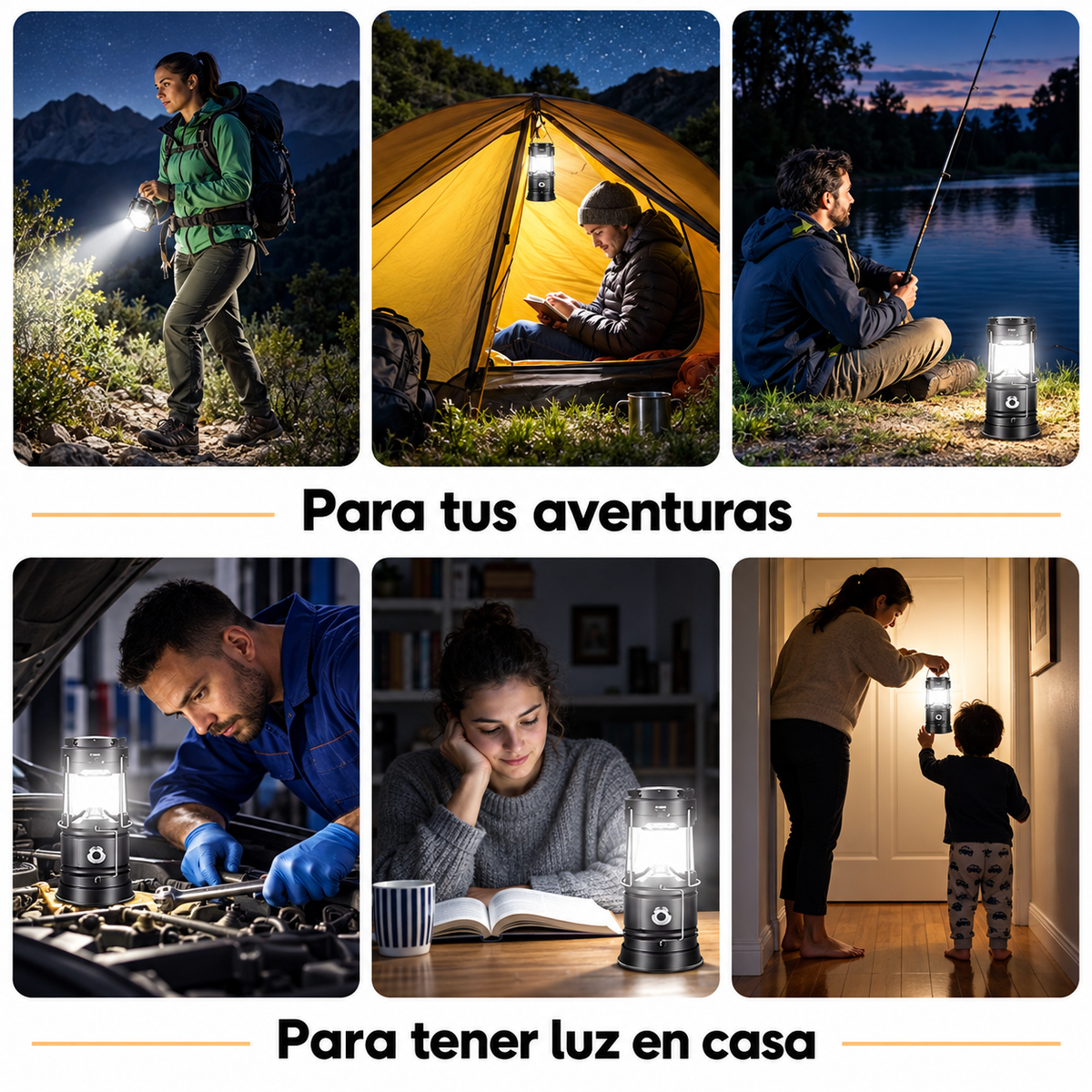 Farol LED Solar Extensible Recargable 2 en 1