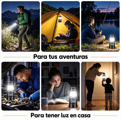 Farol LED Solar Extensible Recargable 2 en 1