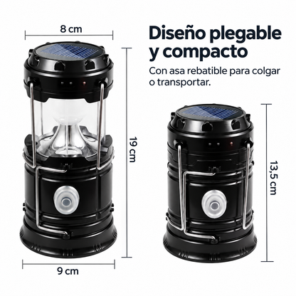 Farol LED Solar Extensible Recargable 2 en 1