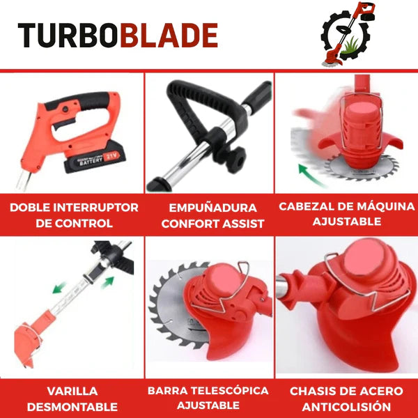 TurboBlade™ - Cortadora de Cesped Inalambrica [2 BATERÍAS]