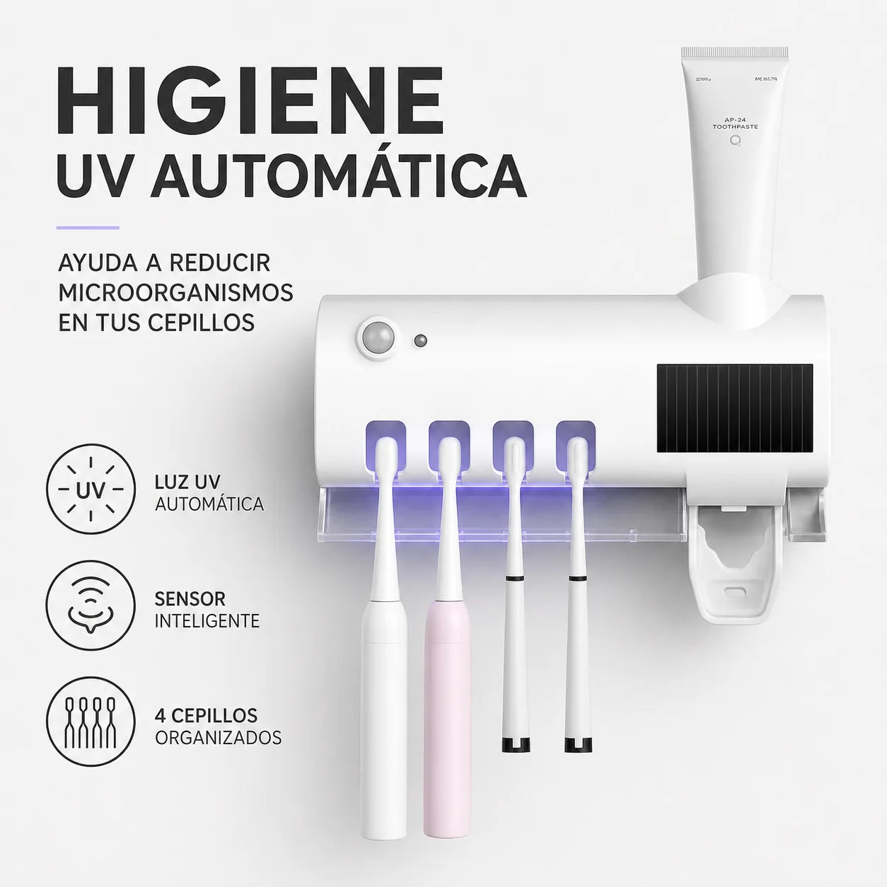 Sistema automático de higiene UV con sensor inteligente