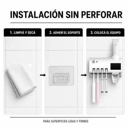 Guía de instalación del porta cepillos sin perforar la pared
