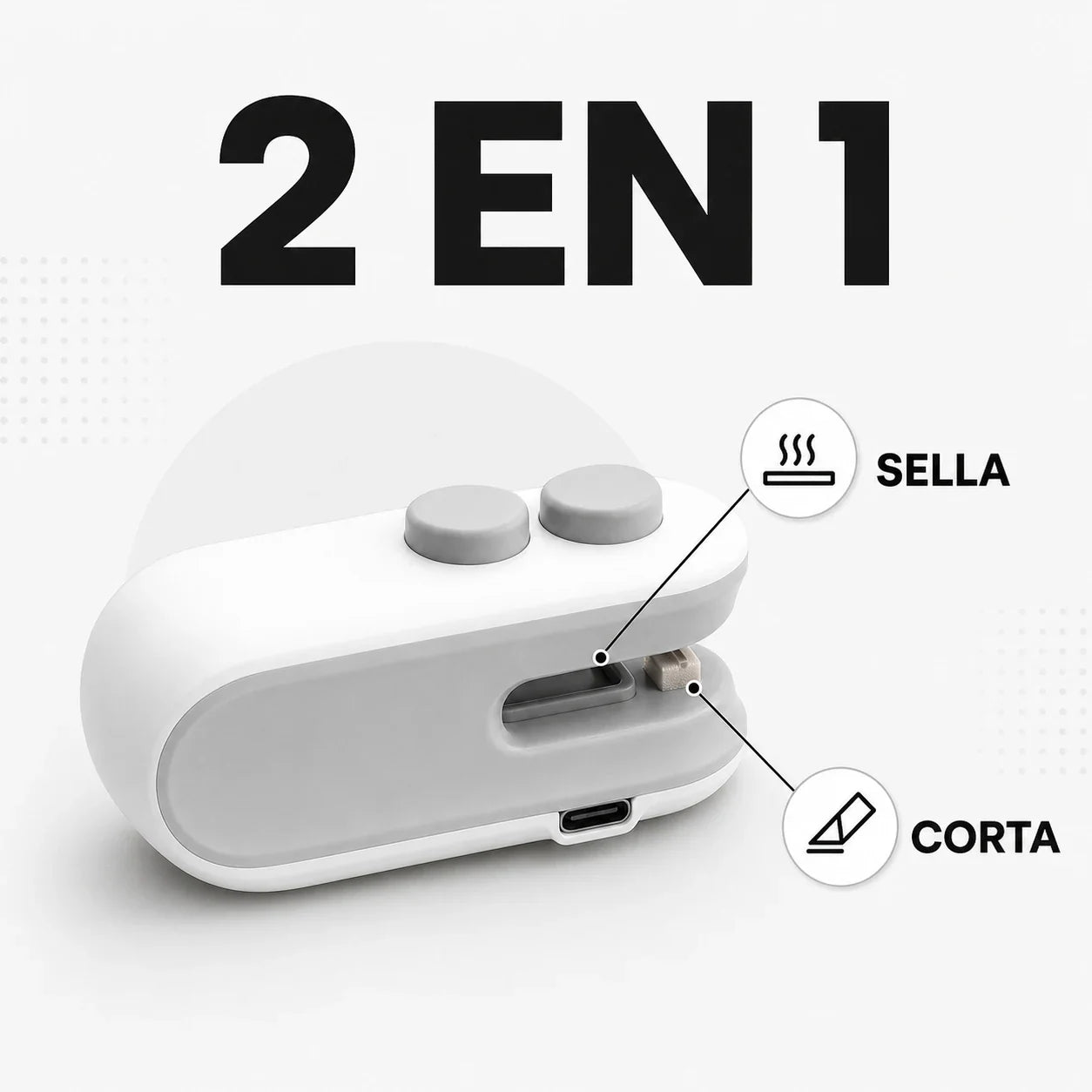 Selladora mini 2 en 1 para sellar y cortar bolsas