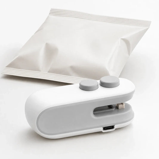 Selladora de bolsas mini recargable con función de corte